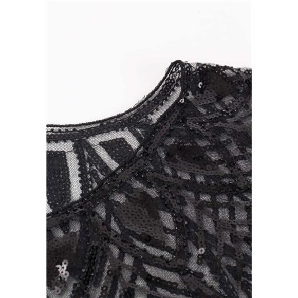 1920s Shawl Wraps Sequin Beaded Evening Cape Bridal Shawl - Picture 7 of 7